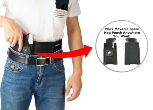 TACTICAL ADJUSTABLE BELLY BAND WAIST PISTOL GUN HOLSTER MAG PHONE POUCH LARGE - Picture 6 of 11