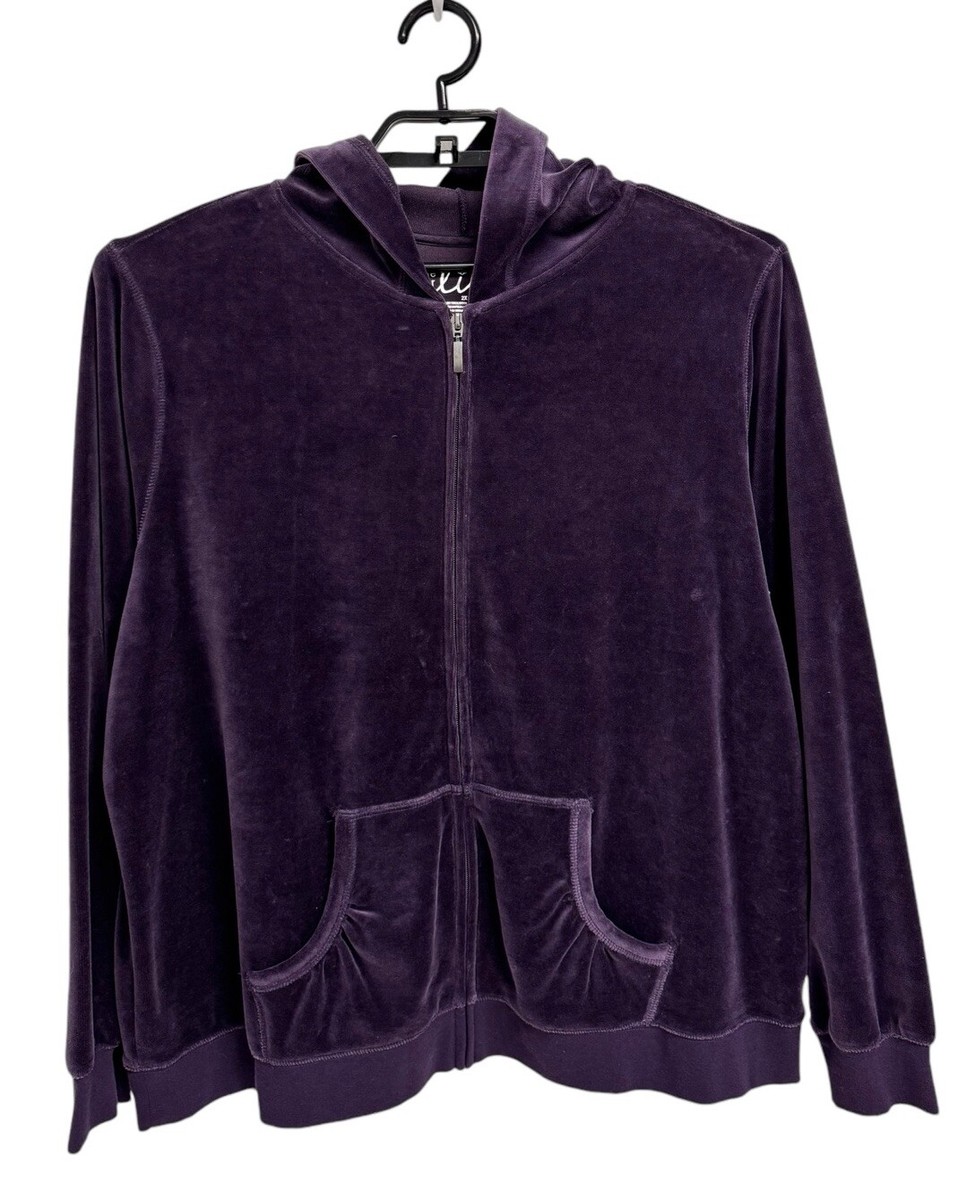 スウェット・トレーナー Needles Velvet sweatshirt Purple Ultra Fleece Sweatshirt Womens Sz M Purple Made USA NWT