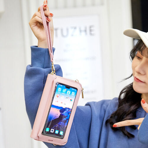Damen Geldbörse Touchscreen Handy Umhängetasche RFID Schutz Portemonnaie Handtasche - Bild 26 von 42