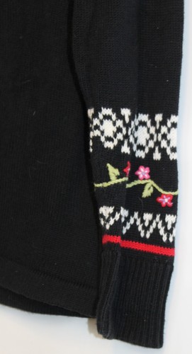 Hanna Andersson Girls Embroidered Flowers Knit Sweater Sz 110 US 5 Mock Neck - Picture 3 of 7