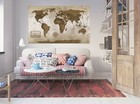 3D Brown Vintage B051 World Map Wall Stickers Vinyl Wallpaper Mural Murals Amy
