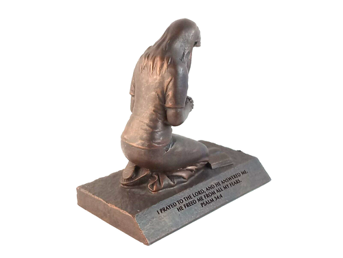 PSALM 34:4 PRAYING WOMAN SCULPTURE - Prayed He Answered & Freed Me From My Fears - Bild 5 von 12