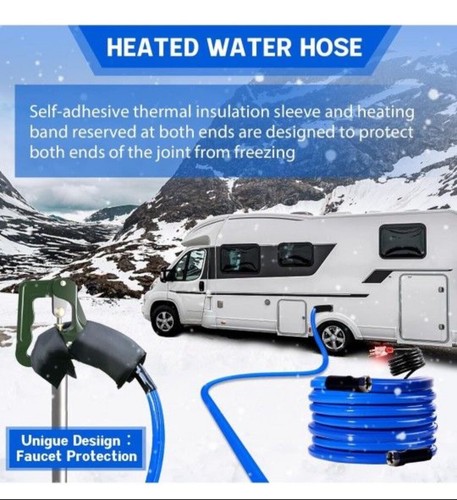 50FT Beheizter Wasserschlauch für Wohnmobil,-45°f Frostschutz Trinken Garten Wohnmobil Zubehör - Bild 2 von 12