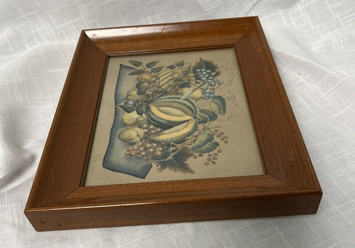VTG Thanksgiving Fruit Farmer's Pride Framed Prints Wood Glass By Golding 9.5" - Picture 8 of 16