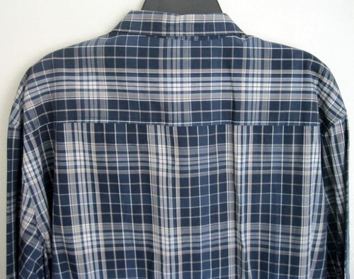MARC ECKO Men's Size XL Blue Plaid Cut & Sew Shirt Long Sleeve Button Up - Picture 9 of 12