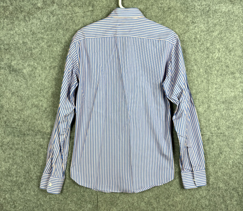 Camisa de vestir Aspesi para hombre 40 15,75 rayas abotonadas azul blanco rojo - Imagen 5 de 11