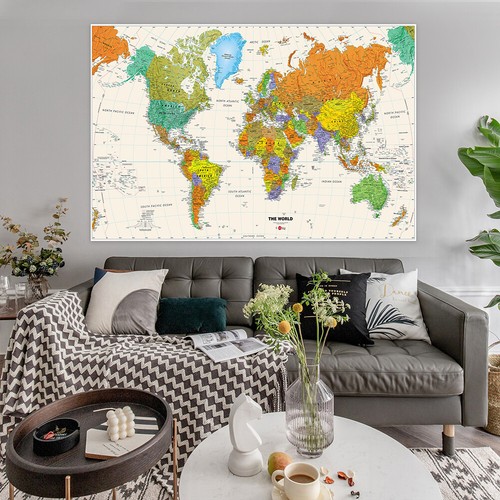 Map of The World Art Poster Canvas Print Office Decoration Picture A1 A2 - Picture 4 of 9