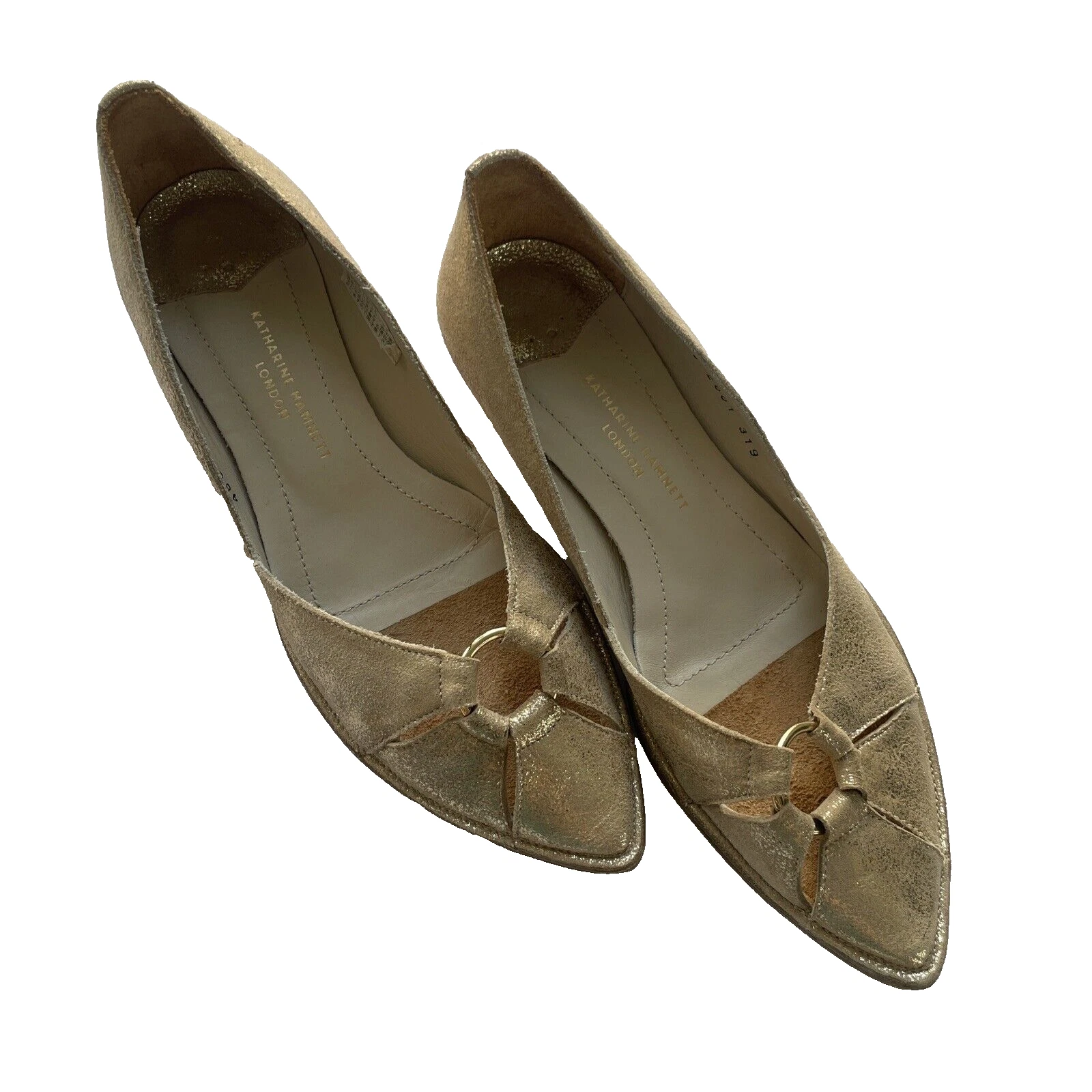 ballerina flat Katharine Hamnett gold color leather shoes