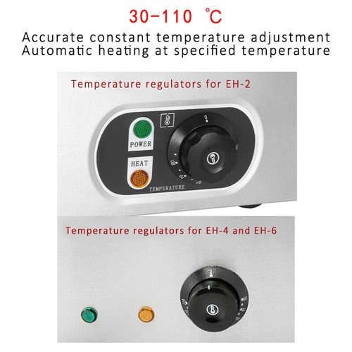 Calentador de salsa eléctrico 2/4/6 ollas Bain Marie sartén de alimentos calor comercial 220/110 V - Imagen 5 de 9