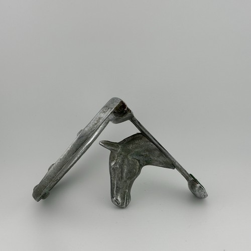Vintage Cast Metal - Horse and Lucky Horseshoe Door Knocker - Foto 4 di 7