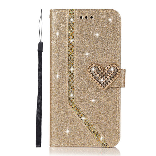 Flip Bling Glitter Love Leather Phone Case For iPhone 15 14 13 12 11 Pro Max - Picture 23 of 32