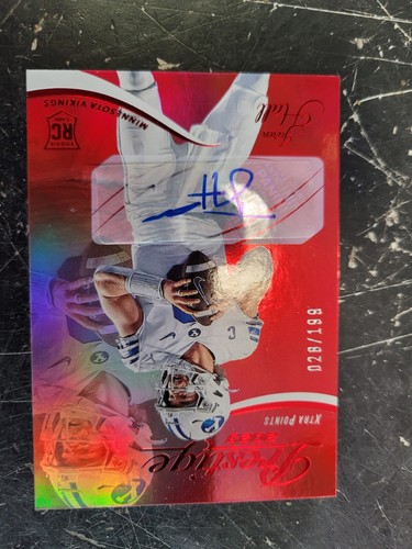Jaren Hall 2023 Prestige Xtra Points Red Rookie Auto RC /199 346 Vikings BYU - Picture 3 of 4