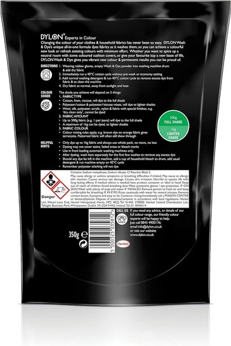 Dylon Intens Black Dye Machine Wash Colour Fabric Clothes T-Shirt Jeans Dye 350g - Picture 2 of 5