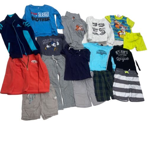 Size 4/4T Boys Mix Clothing Lot- 16 Pieces- 5 Shorts 7 Shirts 3 Sweaters 1 Pant - Picture 3 of 4