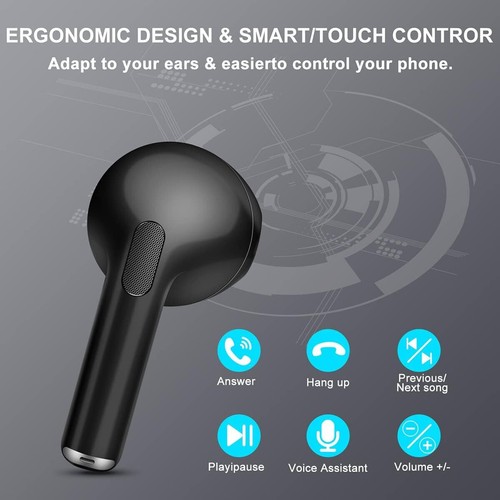 Bluetooth Headphones Wireless Earbuds Headsets Earphones For iOS Android black - Picture 4 of 5