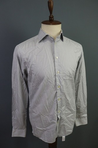 Eton Slim Fit Blue Striped Long Sleeve Button Down Dress Shirt Size 42 / 16 - Picture 7 of 16
