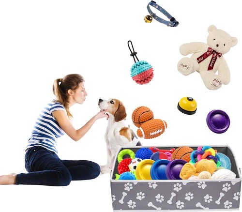 Morezi Linen-Cotton Blend Dog Toy Box/ Basket Storage - Perfect for organizing p - Picture 2 of 4
