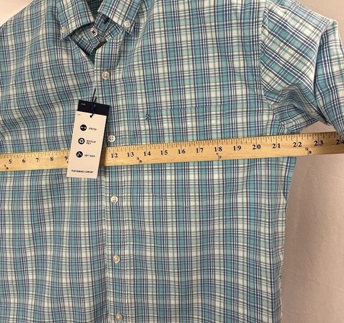 Camicia uomo IZOD bottoni piccola blu casual manica lunga cotone poliestere nuova con etichetta - Foto 11 di 13