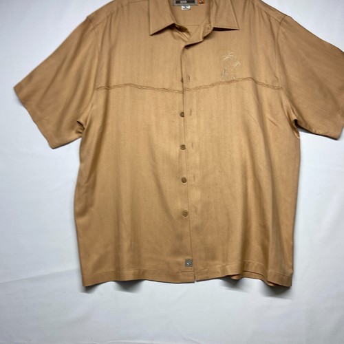 Quiksilver Hawaiian Shirt Brown Men's XL Short Sleeve Comfort Fit Button Up - Picture 3 of 13