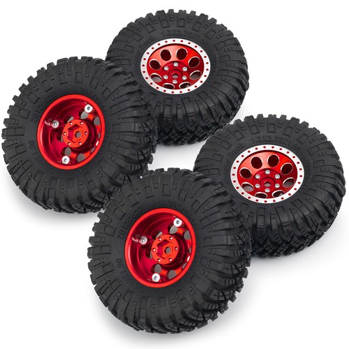 FLYXM 1.3" Beadlock Wheel Rims & Tires 70mm for 1/18 1/24 Trx4m SCX24 RC Crawler - 第 11/15 張圖片