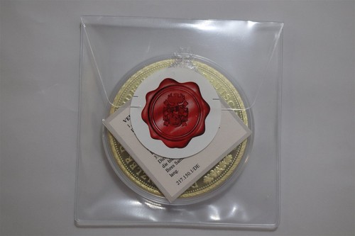 ๐งญ ๐ฉ๐ช GERMANY KONRAD ADENAUER MASSIVE PROOF MEDAL GOLD PLATED W/ COA B79 #186 - Picture 4 of 5