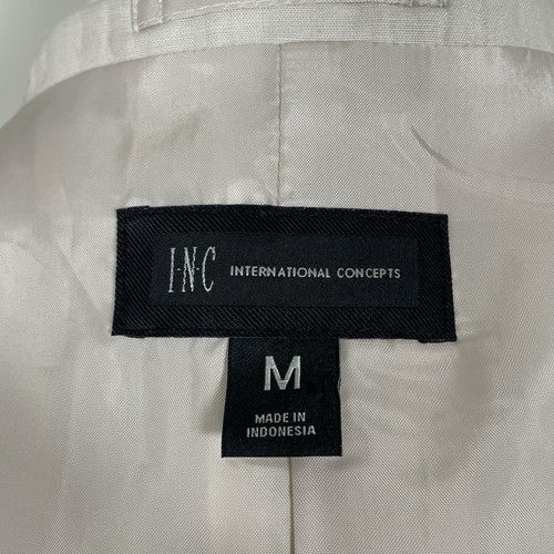 Inc Blazer Sakko Herren 40R hellbraun Baumwolle Leinenmischung zwei Knöpfe - Bild 9 von 9