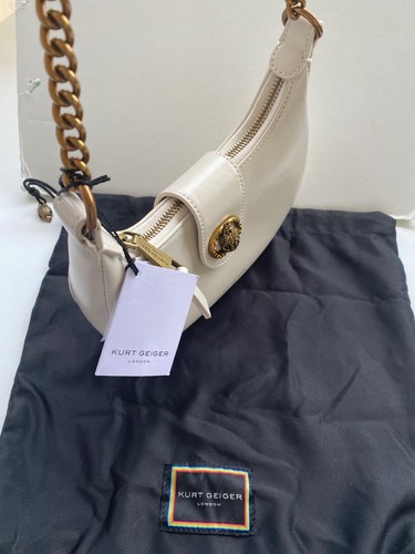Kurt Geiger London Chelsea Small Drench Hobo Crossbody, Bone White NWT - Picture 15 of 20