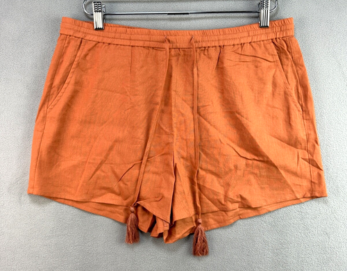 Pantalones Cortos de Natación Andie The Graciosa 3" Mezcla de Lino Naranja Puesta de Sol Grande Encubrimiento Playa - Imagen 1 de 8