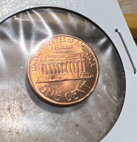 1960 Proof Lincoln Memorial Penny Red BU Cent Brilliant Uncirculated Coin - Picture 3 of 4