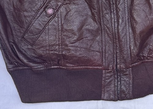 Vintage Tom Tailor Leather Bomber Jacket - Brown - Men's Size L - Military Style - Picture 4 of 12