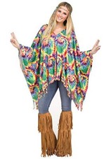 Fun World Women's Hippie Poncho Costume Standard