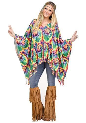 Fun World Damen Hippie Poncho Kostüm Standard - Bild 1 von 1