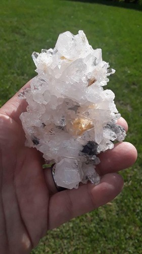 Crystal Clear Quartz Cluster w/ Brookite - Kharan, Balochistan, Pakistan - Picture 3 of 8