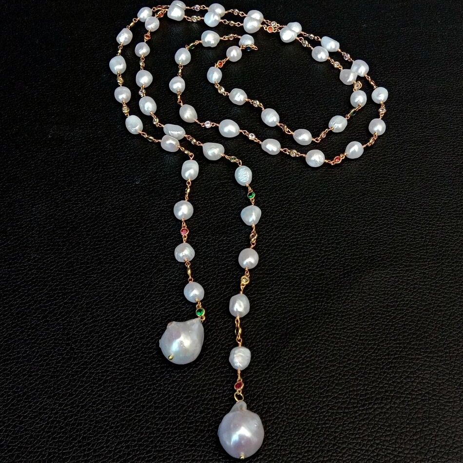 ネックレス・ペンダント Monday Edition _ The Mixed Pearl Necklace MONDAY EDITION Cross Ended Pearl Necklace | Garmentory