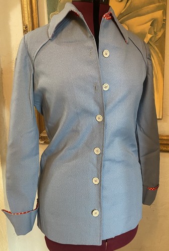 Vtg 60s 70s Dagger Collar Mens Button Up Disco Denim Polkadot The Kollection LTD - Picture 2 of 14