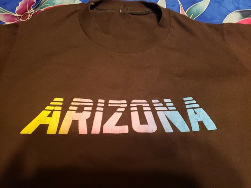 Vintage 70s or 80s Rare Brown T Shirt ARIZONA rainbow Medium Tee Soft  - Bild 2 von 4