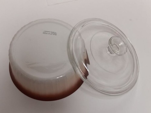 Rare Corning Ware, large brown speckled 1.5 Qt vintage casserole, bowl, Lid! MCM - Picture 3 of 5