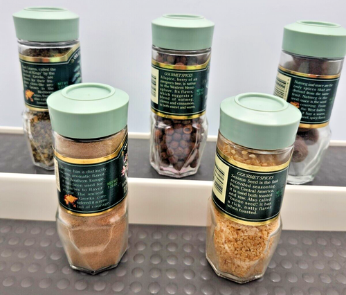 Vintage McCormick Spice Jars Sage Green Lid Lot of 5 - Picture 5 of 7