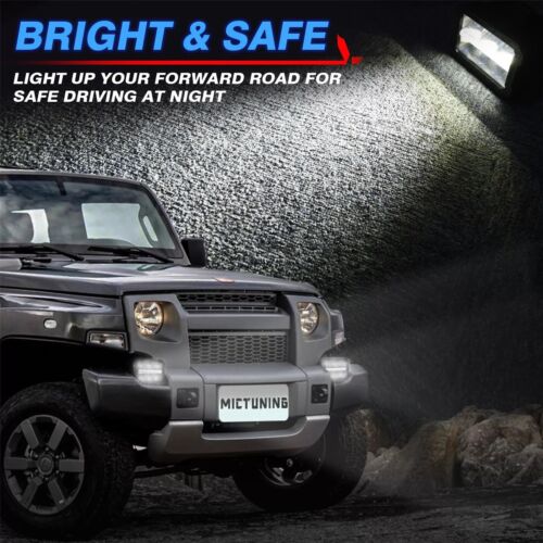 4.4" LED Work Light Bar X6 Spot Square Roof Front Side Amber Fog Lamp 12-24V E9 - Picture 15 of 17
