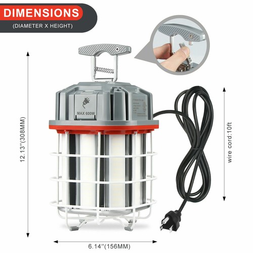 80W LED Temporary Work Light Linkable Construction Hanging Jobsite Lights 5000K - Picture 3 of 11