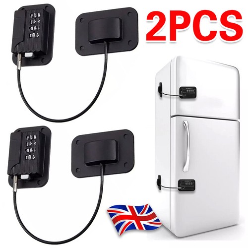 2x Digital Password Cabinet Locks Refrigerator Lock With Metal Key or Coded Lock - Picture 10 of 11