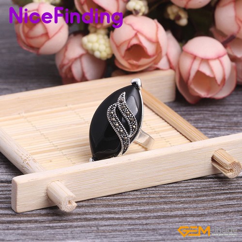 Marquise Assorted Stones Tibetan Silver Ring Marcasite Jewelry Christmas Gift - Picture 33 of 39