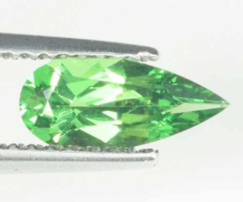 0,85 ct TOP BRILLANTE ULTRA RARO 100 % NATURAL TSAVORITA GRANATE Pera Ver Vdo TS - Imagen 3 de 3