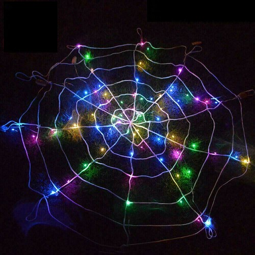 Halloween Props LED Spider Web Party Light Up Cobweb Lighting Outdoor Decor - Picture 2 of 6
