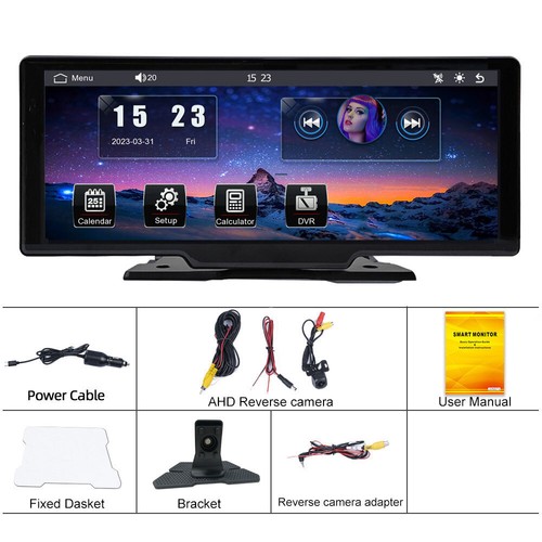 10,26" Breitbild DVR Android Auto HD tragbar Apple Carplay Navigation + Dashcam - Bild 12 von 20