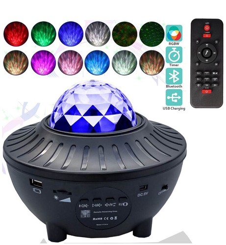 Starry Sky Projector Light USB Galaxy Star Night Lamp LED with Ocean Wave Remote - Picture 3 of 20