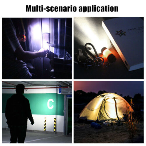 Mini Impermeable Luz LED Recargable USB Linterna Lámpara Antorcha Bolsillo Llavero - Imagen 10 de 12