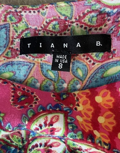 ** Tiana B. Women's Size 8 Dress Short Pink Green Yellow Blue Sleeveless G9-5 - Picture 9 of 11