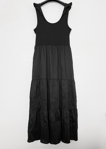 Gap Fit & Flare Soft Cotton-Blend Maxi Dress With Pockets Size XL-Tall Black NWT - Picture 1 of 21