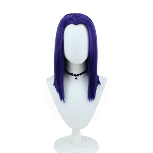 Cosplay Teen Titans Raven Wigs Superhero Rachel Roth Straight Hairpiece Purple - Picture 9 of 14